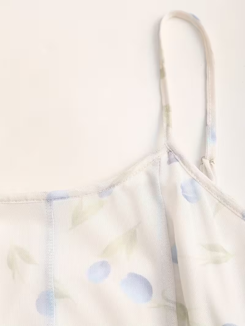 Pink & Blue Blossom Maxi Dress